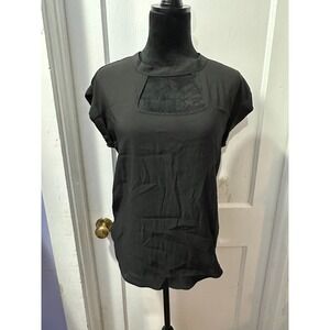 So Black Cutout Short Sleeve Top in M